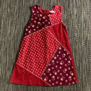 vintage corduroy patchwork floral dress